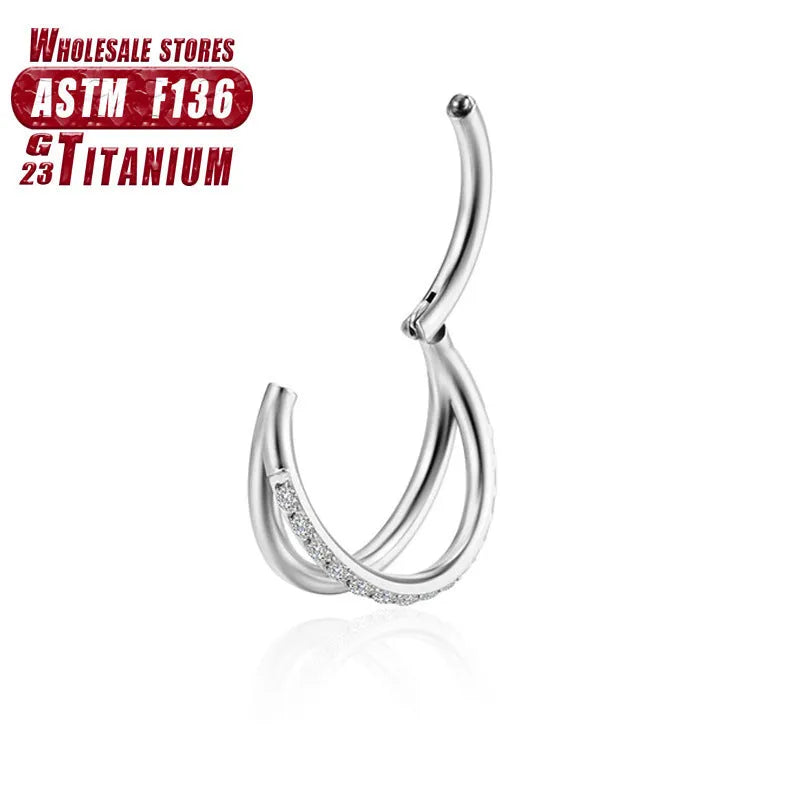 F136 titanium alloy nose ring body jewellery in silver, gold, rose gold, black and colourful finishes