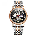 Men's tourbillon mechanical watch with luminous hands and waterproof casual design