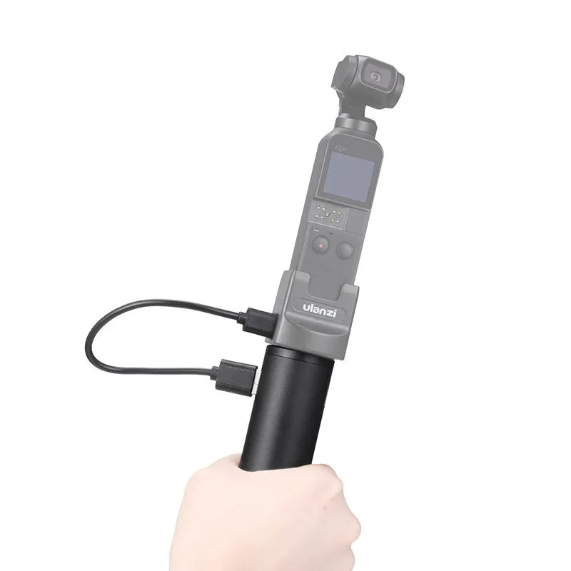 Black aluminium alloy charging handle power bank, 12.5cm long