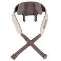 Creamy white rechargeable shoulder and neck massager with kneading function and infrared physiotherapy.
