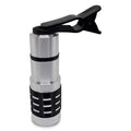 Silver telescopic lens with universal clip for attaching to smartphone for 12x zoom photography