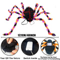 Halloween spider backpack with LED lights in plush sugar bag design showing orange colour option