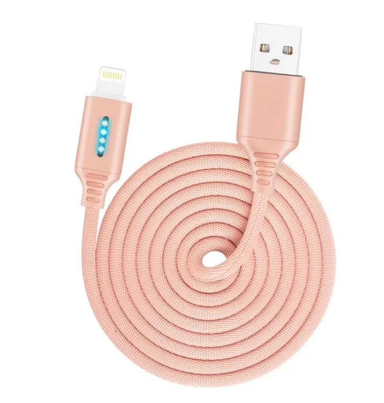 Black fabric braided USB charging cable with Type-C connector, shown at full 1-metre length.