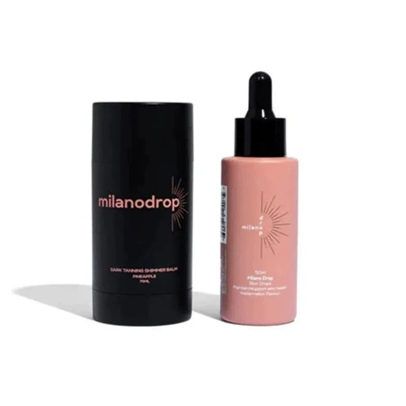 Matte Sun Tanning Black Liquid kit with 50ml tanning drops bottle and 75ml tanning flash cream tube