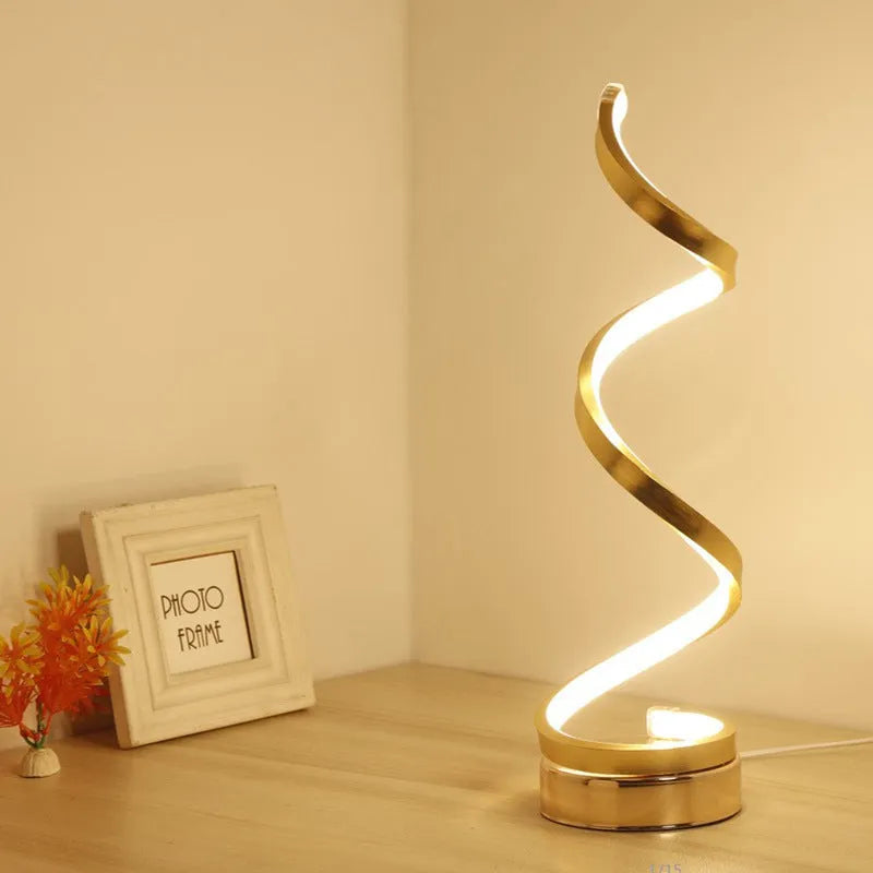 Black or white LED table lamp with aluminium shade and compact 125*450mm dimensions