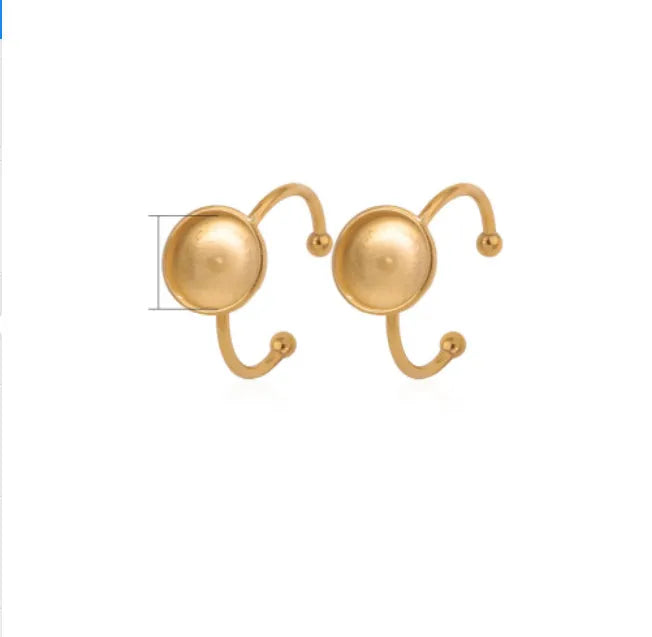 Golden electroplated stainless steel ring settings in various shapes and sizes with ring holder for DIY jewellery