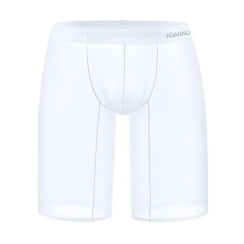 Men's seamless mesh home shorts in nylon knit fabric with hip lifting design