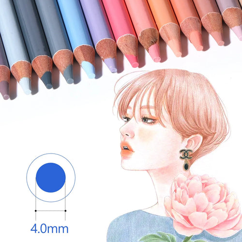 24 skin colour pencils for portrait art stored in a round metal iron box