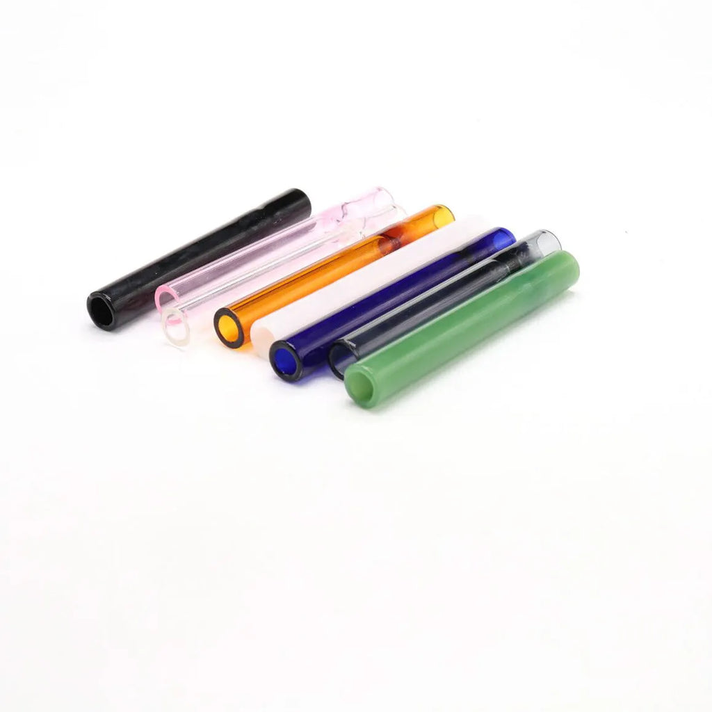 Transparent glass telescopic smoking pipe with straight suction nozzle