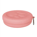 Collapsible silicone portable dog bowl in green and pink colour options