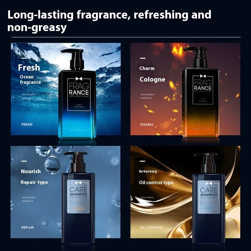 Men's perfume shower gel body moisturizing with loofah test pack and trial kit