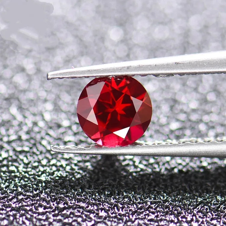 Lab-cultivated ruby gemstones in various cuts and carat weights for decorative use