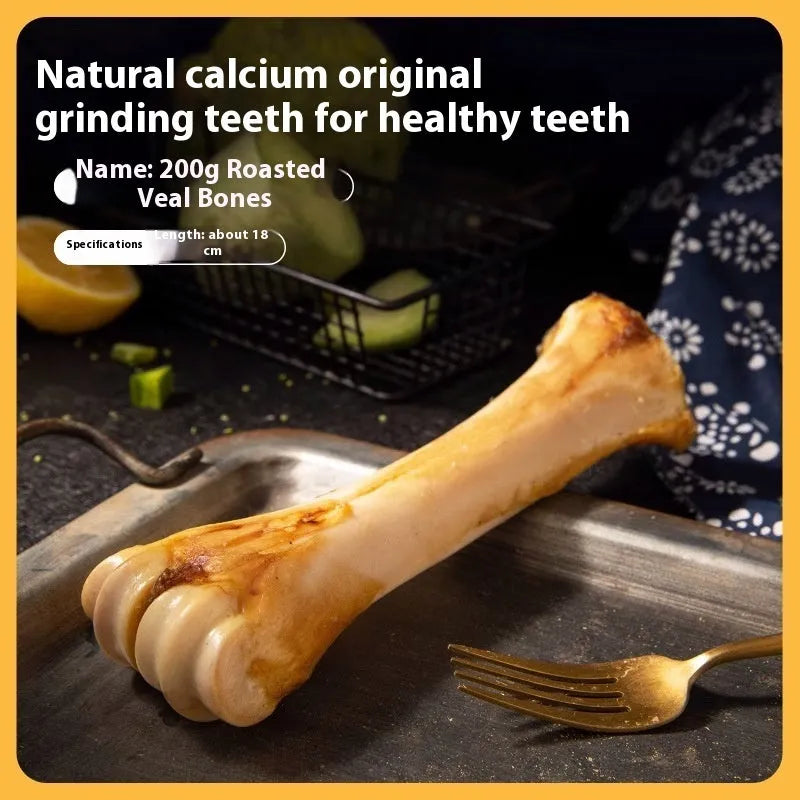 Large size pet molar rod chew toy for dogs with roasted ox bone flavour for dental cleaning and training