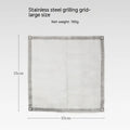 Silver stainless steel barbecue grill with separate grill net shown in large and medium size options