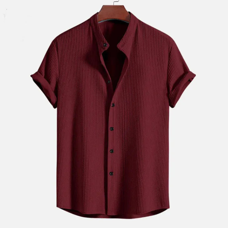 Men's loose fit short sleeve polyester summer shirt available in multiple colours