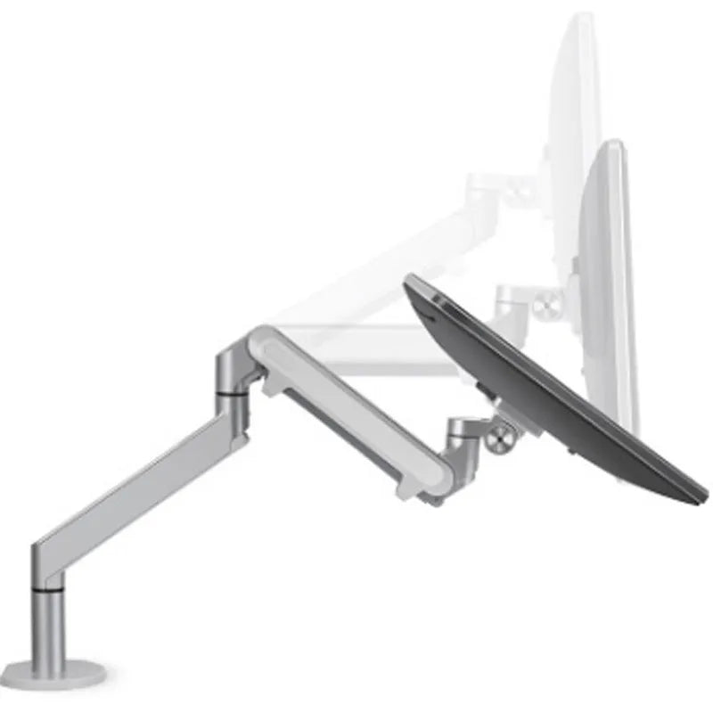 Aluminium alloy laptop stand with adjustable air pressure arm bracket in black and silver colours