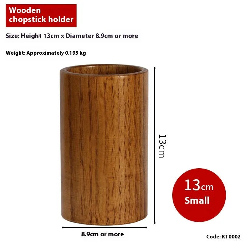 Bamboo chopsticks holder with portable design showing multiple size options for utensil storage