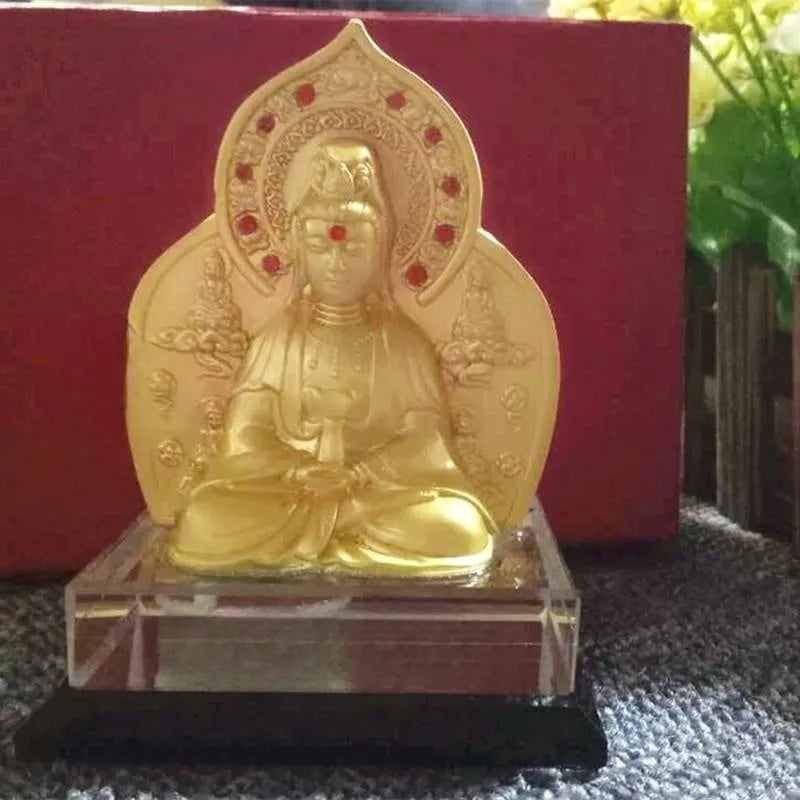Alloy prayer wheel car decoration with Chinese traditional license plate design