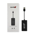 Black wireless CarPlay USB dongle with voice Siri and mirror function for car navigation screen