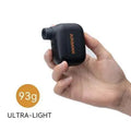 Black AS100 mini electric bike pump with USB charging cable and waterproof storage bag