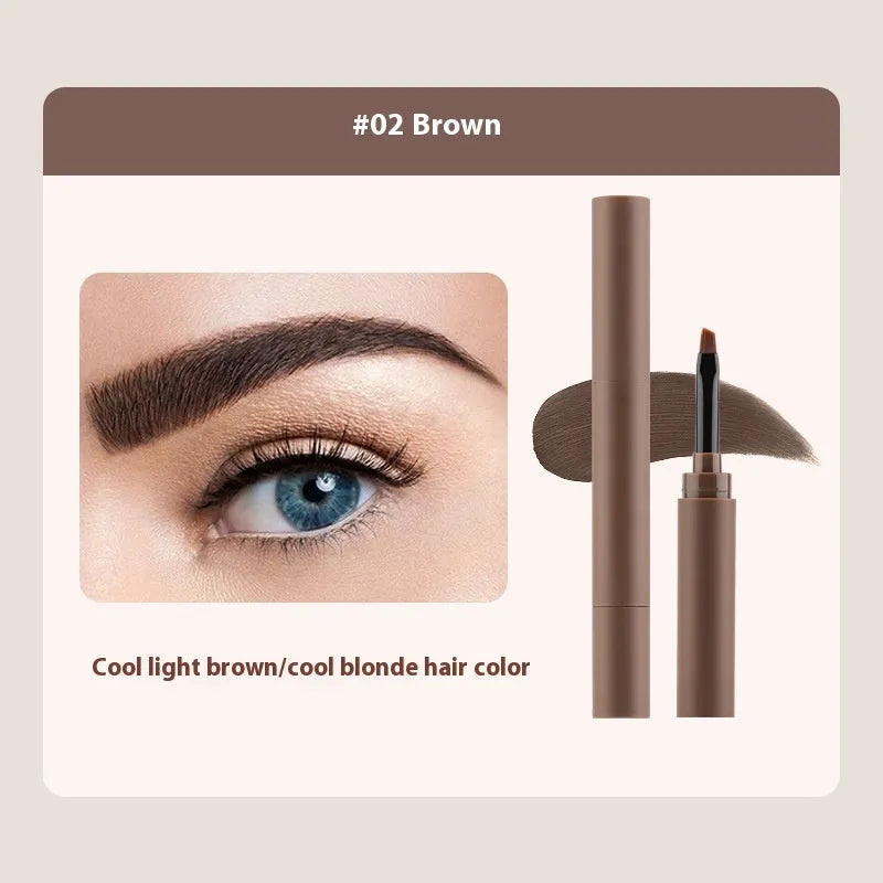 Double-headed eyebrow cream showing pencil and powder ends in one of five colour shades.