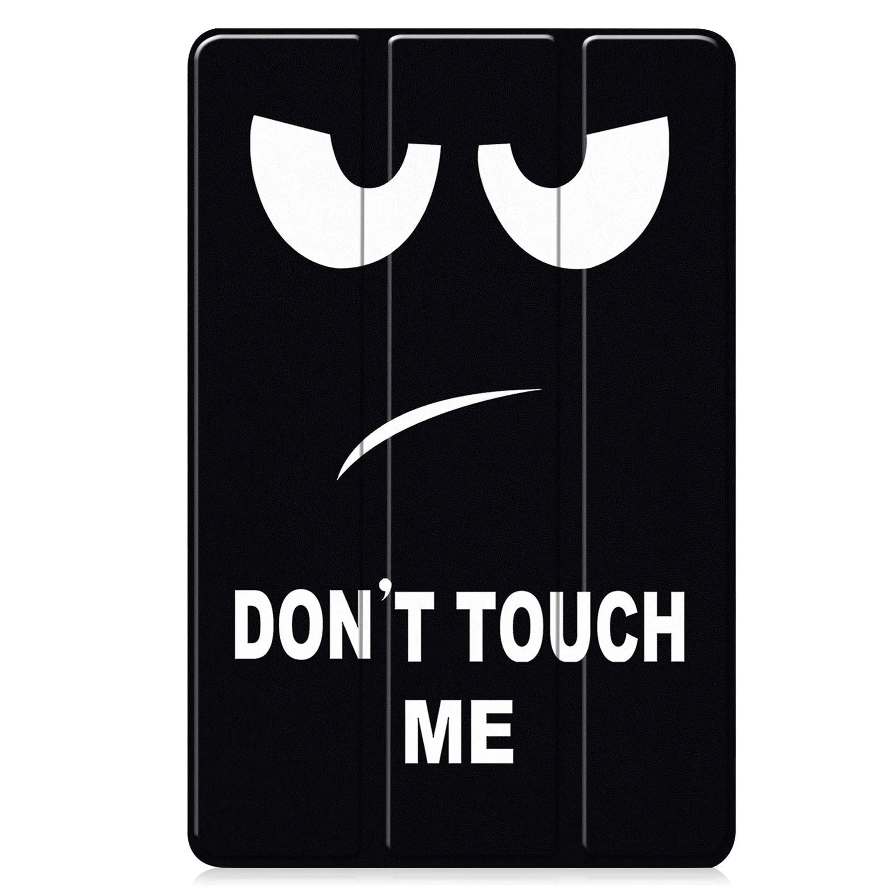 Samsung Tab S10 FE Plus 13.1-inch leather tri-fold stand case in black colour, showing front and back views.