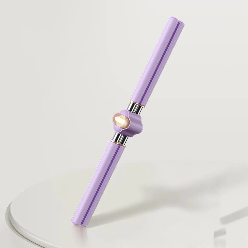 Adjustable posture correction stick with foam padding, shown extended, alongside its storage bag.