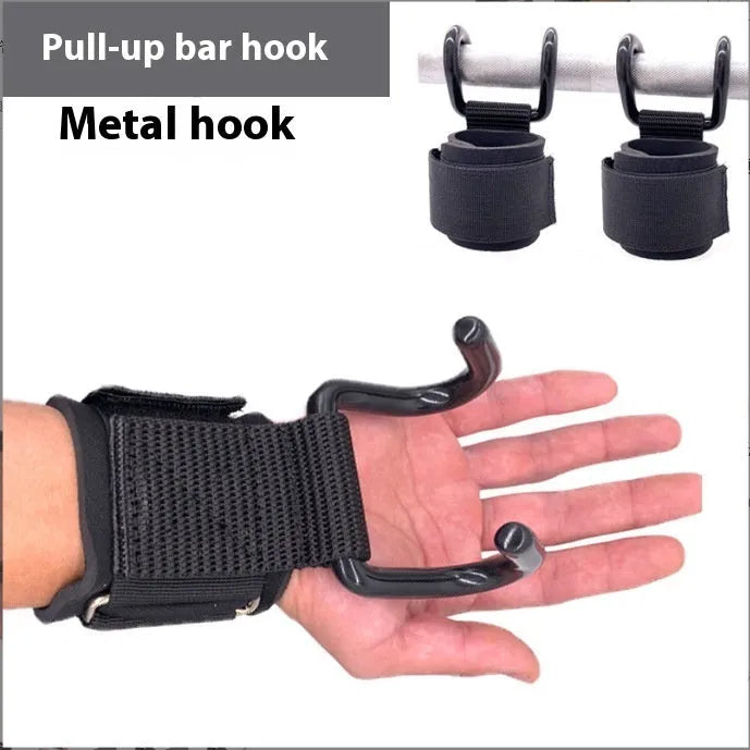 Second generation thickened 3.0 steel plate black one fitness training pull-up hook with rubber nylon buckle