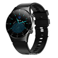 Black smart watch with TPU sports bracelet showing heart rate monitoring on 1.28-inch glass screen