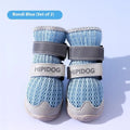 Cartoon style dog shoes in Bondi Blue and Dean Green colours with anti-scald summer protection