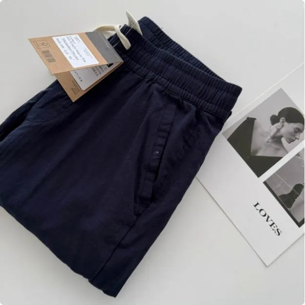 Men's loose fit straight-leg casual pants with drawstring waist in various colours