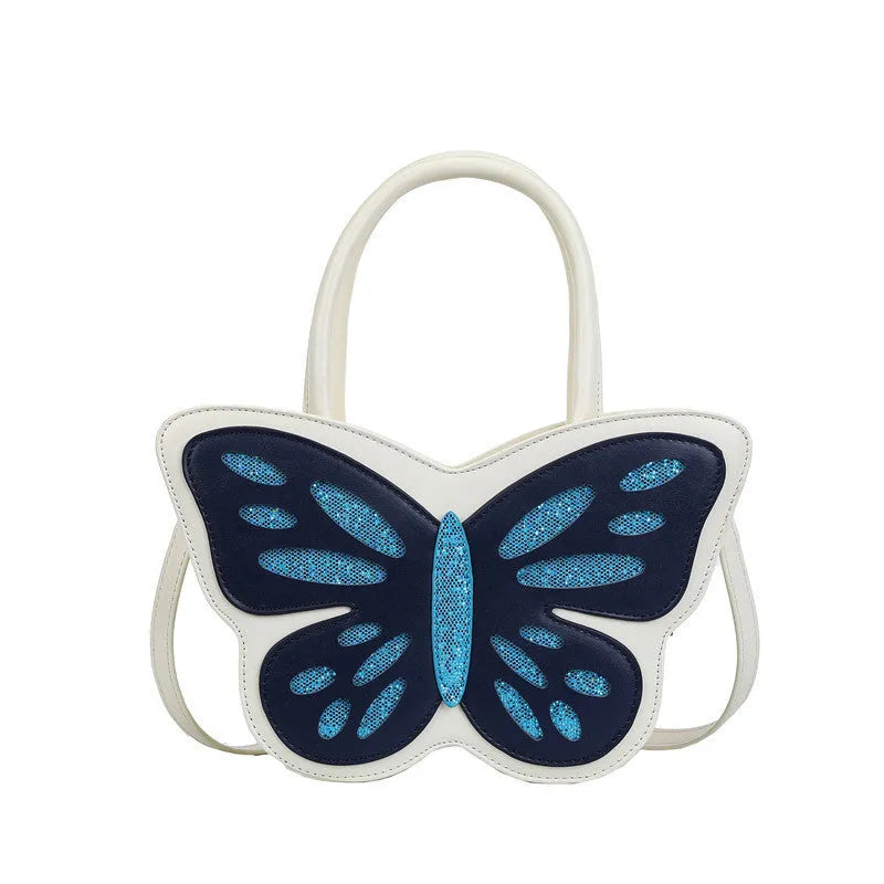 Small square crossbody shoulder bag in white, pink, blue, or black with contrasting colour details