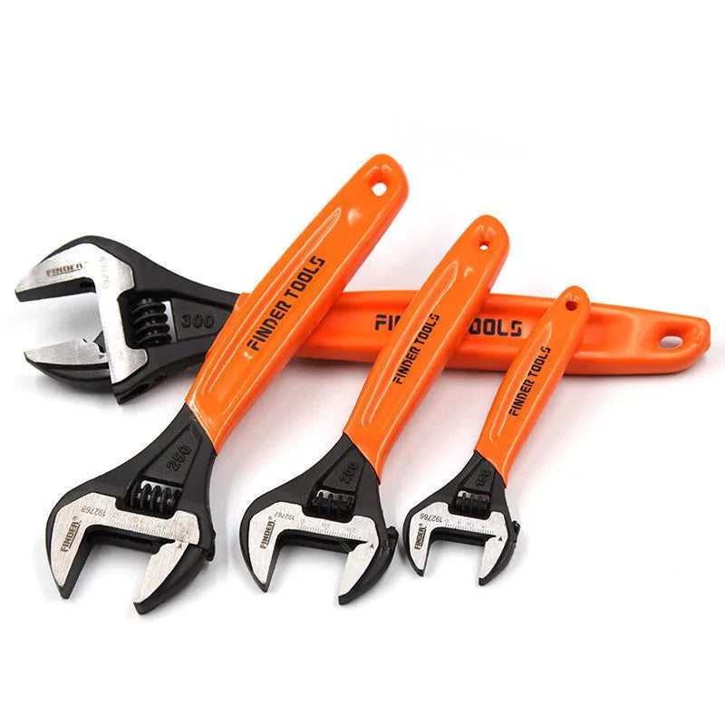Manual multi-function wrench with orange handle, 300mm length, 36mm opening, blackening finish, metric system