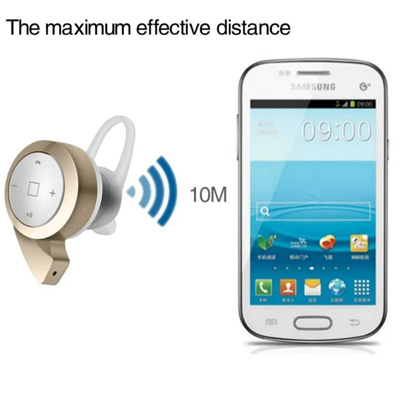 Snail Mini Bluetooth Headset 4.0 in black with compact earpiece design