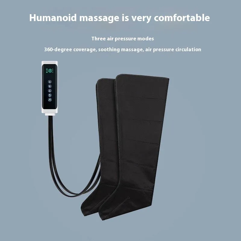 Black air wave leg massage boots fully wrapped calf and foot massager with touch control panel