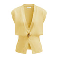 Women's loose fit V-neck button cardigan sweater in polyester knit fabric