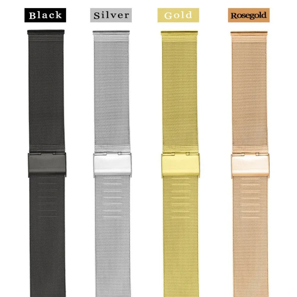 Milani Silk woven stainless steel watch band showing natural pattern in silver colour