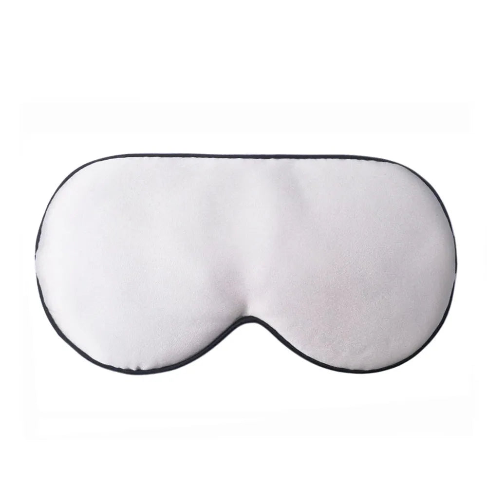Double-sided Mulberry silk eye mask in a selection of colours including black, wine red, and ivory white.