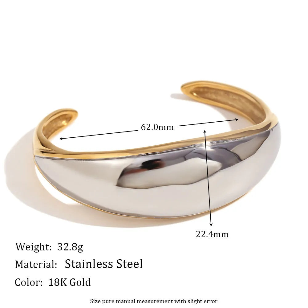 Geometric gold electroplated stainless steel jewellery set with earrings, bracelet and necklace