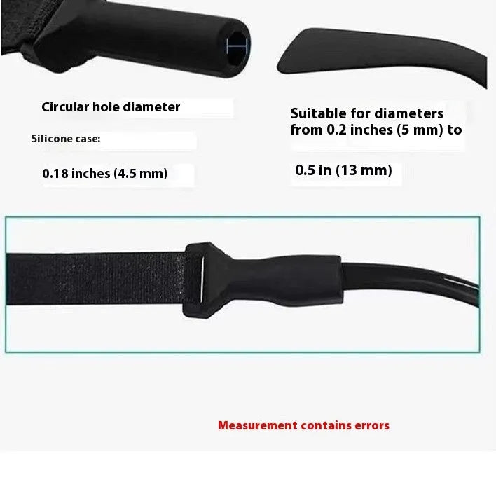 Black adjustable glasses cord with silicone hooks for anti-slip retention on spectacles