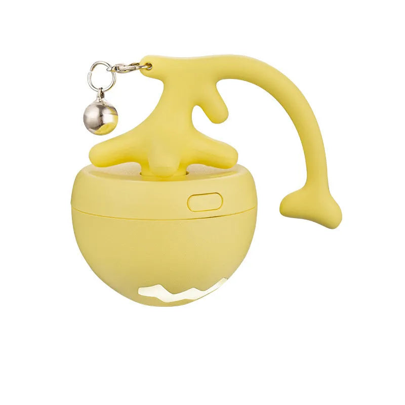 USB electric cat teasing ball with fish bone rolling design and teasing stick attachment