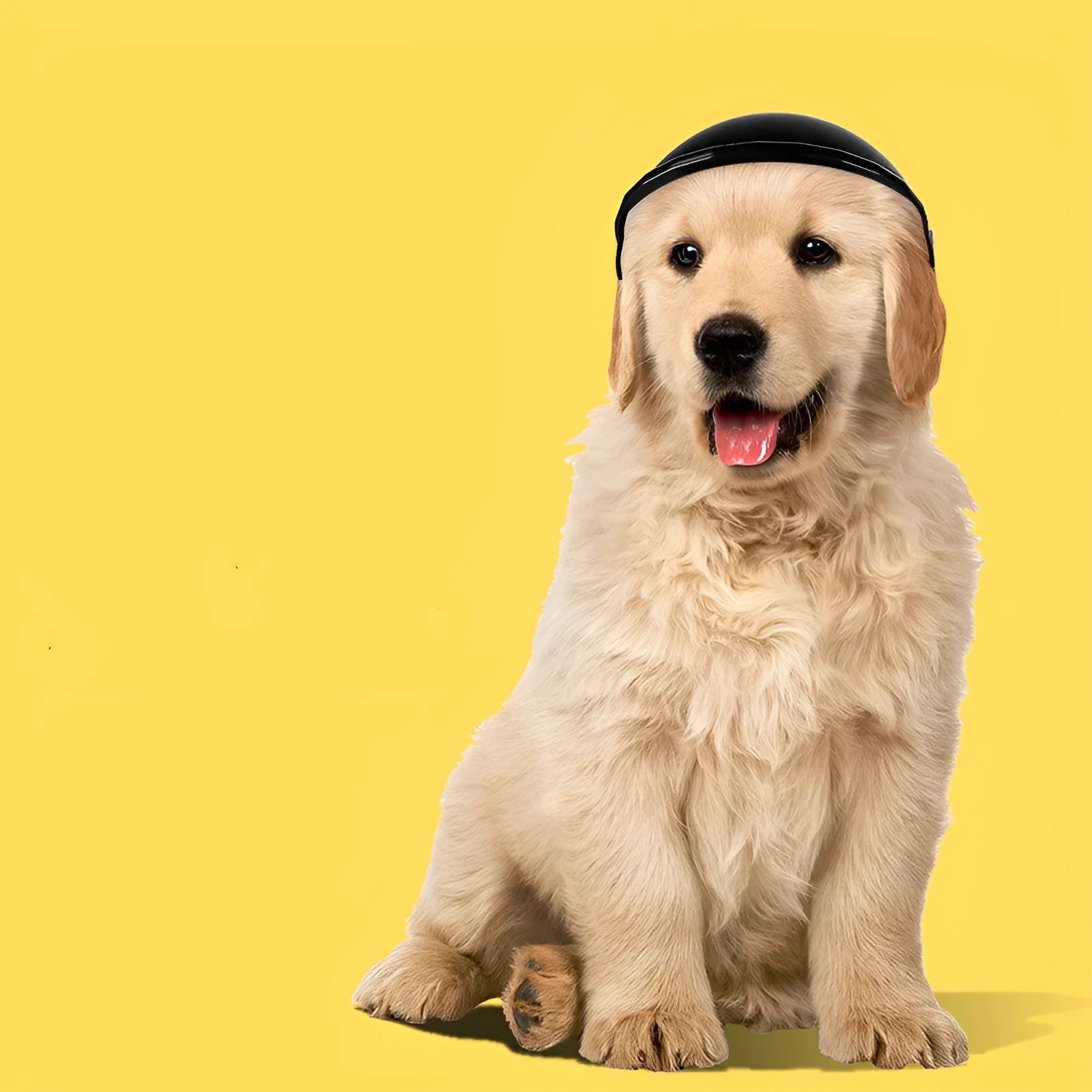 Small S size plastic pet helmet for motorcycle safety in pink, black, yellow or green colours