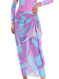 Conservative Muslim swimsuit three-piece set with apron in polyester fabric for swimming