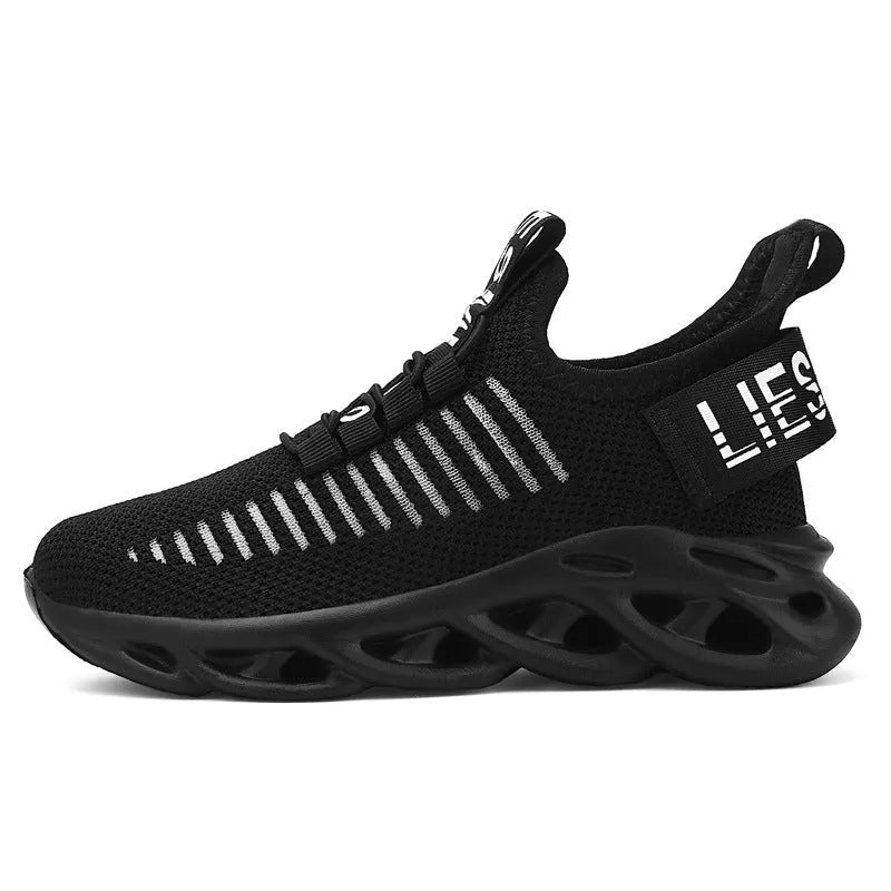 Children's coconut pattern sneakers with Velcro fastening in black, khaki and white colours