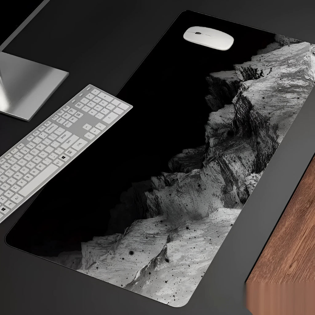 Oversized gaming mouse pad with thermal transfer printed cold style design on natural rubber base