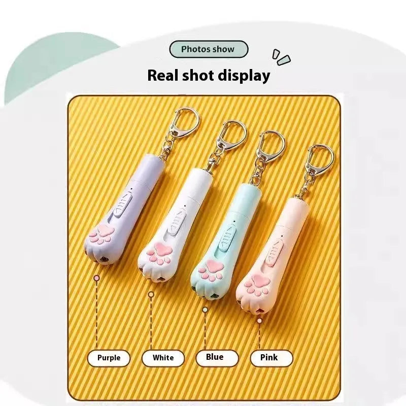 Cat laser charging toy in pink, cream or sky blue colour with self-hi function for interactive pet play
