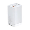 White 12V fast charger with USB and Type-C ports for lithium battery devices