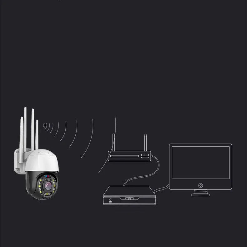 White 360 degree dome surveillance camera with 5MP lens and infrared night vision for outdoor security