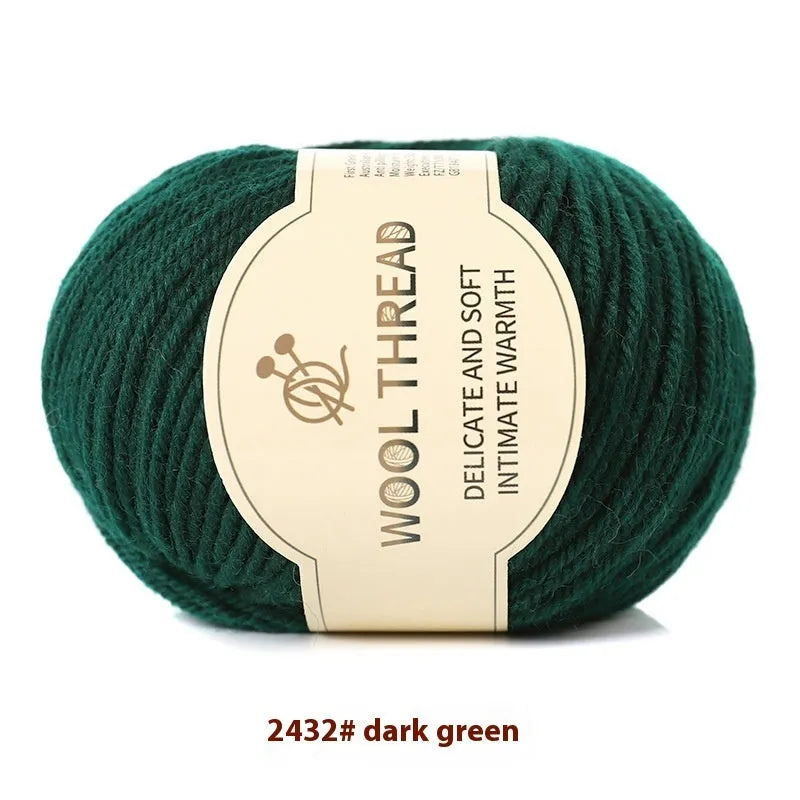 Roll of woolen knitting yarn thread for hand knitting with size 10 needles in various colour options