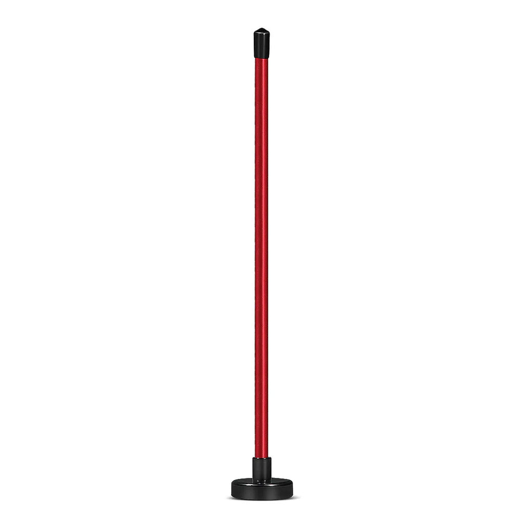 Blue aluminium alloy golf swing trainer with magnetic baseball bar for alignment.